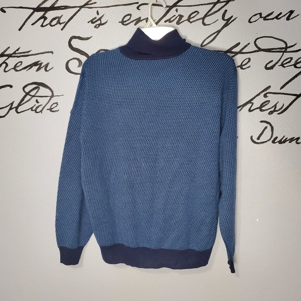 Vintage Daniel Cremieux Collection Wool Blue Pullover Mock Turtleneck, XL